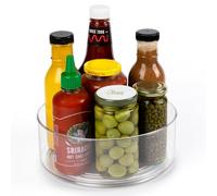 Kitchen Spaces Compact Lazy Susan Organizer, Fridge or Cabinet Turntable Shelf Storage for Kitchen and Pantry Items, Great for Spices or Condiments, Clear and Sturdy with Full Spin