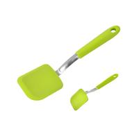 Kitchen Spatulas Heat Resistant - 9.45 Inch Cooking Baking Flipping Tool | Silicone Stainless Steel Turner - 73g Ergonomic Handle Easy Clean Dishwasher Safe Perfect for Pancakes Eggs