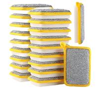 Kitchen Sponges, Pack of 20 Washing Up Sponges, Double-Sided Scouring Pad, Absorbent Dishcloths, Reusable for Kitchen, Sink, Bathroom, Household