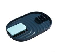 Kitchen spoon holder rack with spatula and chopsticks holders, constructed from food safe plastic to prevent clutter and facilitate utensil collection (blue)