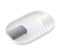 Kitchen spoon holder rack with spatula and chopsticks holders, constructed from food safe plastic to prevent clutter and facilitate utensil collection (white)