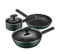 Kitchen Stainless Cookware Set 3 Piece Nonstick Stainless Steel Pan and Pots Set, Thicken The Bottom of The Pot, Thicken and