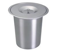Kitchen Stainless Steel Bin, Round Built in Trash Can, Rocking Lid Type Under Desk Garbage Cover, Countertop Waste Paper Basket for Hotel Office Home,Cover B (Cover B)
