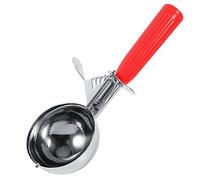 Kitchen Stainless Steel Fruit Cake Dessert Ice Cream Scoop Spoon Cookie Melon Spoon Soft Silicone Hand Grips Trigger Release Tablespoon Scoop Dishwasher Safe Utensils Accessories(5.2CM)