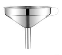Kitchen Stainless Steel Funnel with Fine Mesh Filter, Mirror Polished for Oil and Wine, Ergonomic Fixed Handle, Multiple Sizes 11cm 13cm 15cm(B)