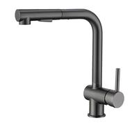 Kitchen Stainless Steel Hot and Cold Pull-Out Faucets, Gun Grey