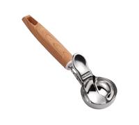 Kitchen Stainless Steel Ladle, Spherical Spoon with Piston Release Portion Fruit Ice Cream Waffle Pancakes Sweet Pancakes