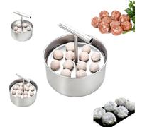 Kitchen Stainless Steel Meatball 6/12 Holes Mould, Ergonomic Design, Manual Meatball Maker Tool, Kitchen Extruded Meatball Making Press, Meatballs Press Mould Tool for Fish Balls,Dough，1pc l