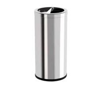 Kitchen Stainless Steel Trash Can and Recycle Bin, Slim and Space-Saving Design for Home Office Restaurant Garbage Bin(Silver,Large)