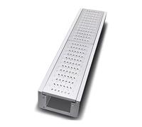 Kitchen Stainless Steel Trench Drain System, U S Channel Drain Grate, Removable Cover Trench System, Commercial Floor Sewer Draina Trench(Silver-B,116x15x15cm)