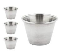 Kitchen Stars Pack of 4 - Premium Brushed Stainless Steel Commercial Grade Ramekins Condiment Sauce Cups Serving Pots Dip Bowls - 2.5oz 75ml
