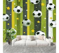Kitchen Stickers 250x175cm Sports Football Stripes Peel and Stick Wall Murals Removable Wall Art Decor Green for Living Room Bedroom Nursery Toilet Bathroom Office Decoration