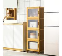 Kitchen Storage Cabinet, Multi-Level Kitchen Helper Furniture with Glass Doors, Dining Room Sideboard, Versatile Available in 2/3/4/5 Tier Sizes