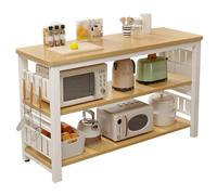 Kitchen Storage Cabinet - Three-Layer Cupboard, Thickened Steel Construction with Strong Load-Bearing Capacity, Ideal for Kitchen and Bathroom Organization