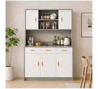 Kitchen Storage Cabinets with Doors and Shelves, Pantry Cabinet Wood with Countertop Freestanding Hutch with Storage Drawers & Doors for Living Dining Room,Gray,47.2''