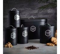 Kitchen Storage Canister 5pc Set Tea Coffee Sugar Bread Biscuit Bins 11 Colours