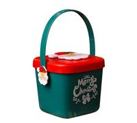 Kitchen Storage Containers 6 Of Candy And Gift Storage Barrel For Christmas Home Spherical Red And Green 5 Inches (B, A)