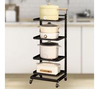 Kitchen Storage Rack Space-Saving Shelf nizer Black 4x4 Board Vegetable Storage Box Microwave Oven Stand - Perfect for Kitchen nization and Maximizing Space