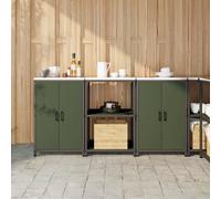 Kitchen Storage Set 3 pcs Olive Green 180 x 50 x 92 cm Berkfield Home Multi One Size