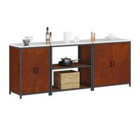 vidaXL Kitchen Storage Set HATTEM 3 pcs Rusty Weathering Steel - Brown, Brown