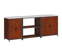 vidaXL Kitchen Storage Set HATTEM 3 pcs Rusty Weathering Steel - Brown, Brown