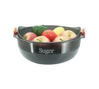 Kitchen Strainer Colander Bowl Set, Double-Layer Vegetable Washing Basket, Kitchen Fruit Washing Bowl Rice Washer Bowl for Soaking Washing Draining Pasta Vegetable Fruit Rice (Transparent Grey)