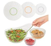 Kitchen Strong 100 Reusable Bowl Covers - Food Cover Stretch Edging, Stretchable Plastic Wrap, Elastic Storage Wraps for Storage Containers - Available in 3 Sizes
