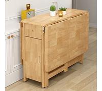 Kitchen Table, Folding Dining Table, Solid Wood Drop-Leaf Table, Space Saving Compact Dining Room Table for Bedroom, Living Room, Kitchen, Office-No Assembly Required