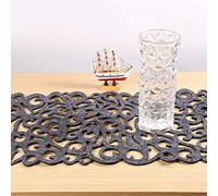 Kitchen Table Runners, 7 Colors Rectangle Shape Felt Tablecloth Runner Placemats Table Mats Household Rustic Weddings Party Decorations(Dark gray)