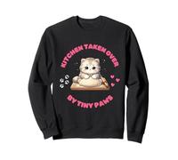 Kitchen Taken Over by Tiny Paws - Funny Cat Mom Baking Gift Sweatshirt