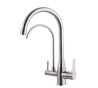 Kitchen Tap 3 Way Oatmeal Brass Hot and Cold Water Purified Water Straight Drinking Faucet