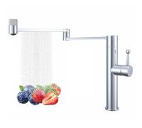 Kitchen Tap 360° Swivel Foldable Kitchen Sink Tap with 2 Spray M Single Lever 1 Hole Deck Mount Brass Material Ease of Inll Ch