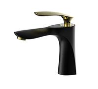 Kitchen Tap, Bathroom Basin Faucets Gold Sink Mixer Tap Hot Cold Single Handle Deck Mounted Lavatory Crane Water Tap Rose Gold/Black(Khaki)