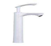 Kitchen Tap, Bathroom Faucets White Maple Leaf Brass Basin Mixing Faucet, Cold Hot Water Waterfall Tap Deck Mounted Sink Mixer Taps