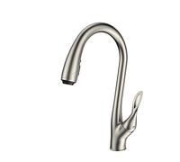 Kitchen Tap, Black Brass Bathroom Faucet with Intellint Touch Design, Single Handle Cold and Hot Dual Control 3 Function Pull-Out Faucet for Kitchen, Bathroom,Brushed Nickel-A