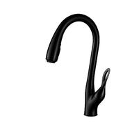 Kitchen Tap, Black Brass Bathroom Faucet with Intellint Touch Design, Single Handle Cold and Hot Dual Control 3 Function Pull-Out Faucet for Kitchen, Bathroom,Matte Black-A