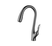 Kitchen Tap, Black Brass Bathroom Faucet with Intellint Touch Design, Single Handle Cold and Hot Dual Control 3 Function Pull-Out Faucet for Kitchen, Bathroom,Brushed Grey-A