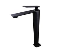 Kitchen Tap, Black/White Basin Faucet Contemporary Bathroom Faucet, Painted Brass Single Handle Single Hole Hot and Cold Faucet Deck for Kitchen, Bathroom,Black Tall-1