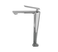 Kitchen Tap, Black/White Basin Faucet Contemporary Bathroom Faucet, Painted Brass Single Handle Single Hole Hot and Cold Faucet Deck for Kitchen, Bathroom,Chrome Tall-1
