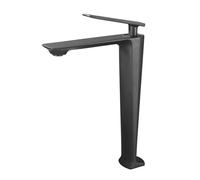 Kitchen Tap, Black/White Basin Faucet Contemporary Bathroom Faucet, Painted Brass Single Handle Single Hole Hot and Cold Faucet Deck for Kitchen, Bathroom,Grey Tall-1