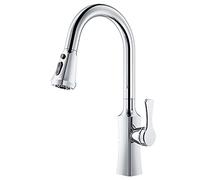 Kitchen Tap Brass Kitchen Faucet Pull-Out Kitchen Sink Mixer 360° Rotation Kitchen Mixer Tap 2 Function Sink Taps Hot and Cold Water Suitable for Kitchen,Black,Chrome