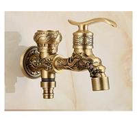 Kitchen Tap, Brass Tap Faucet Garden Bibcocks Antique Brass Dragon Carved Washing Machine Faucet Outdoor Faucet Single Cold Tap(Lavender)