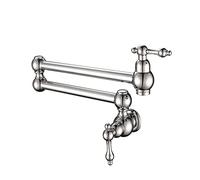 Kitchen Tap, Brushed Gold Kitchen Faucet Wall Mount Bathroom Basin Cold Water Washing Tap Rotate Folding Spout Brass Vanity Sink Crane(Chrome C)