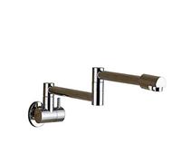 Kitchen Tap, Brushed Gold Kitchen Faucet Wall Mount Bathroom Basin Cold Water Washing Tap Rotate Folding Spout Brass Vanity Sink Crane(C A)