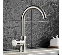 Kitchen Tap Brushed Nickel 360 Degree Rotation Kitchen Mixer Taps with Aerator Deck Mounted Single Lever Kitchen Sink Faucet Torneira Cozinha
