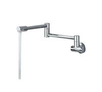 Kitchen Tap, Chrome Nickel Black Brass Pot Filler Tap, Wall Mounted Kitchen Faucet, Single Cold Single Hole Tap Rotate Folding Spout(B-Chrome)