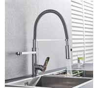 Kitchen Tap Deck Mounted Polish Chrome Vessel Kitchen Faucet Mixer Tap Single Handle