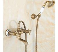 Kitchen Tap, Faucets All Bronze Take a Shower Bathroom Faucet Triple Hot and Cold Mixing Valve Simple Single Handle Shower Suit 4 Points Interface Water-Tap/a