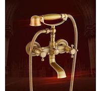 Kitchen Tap, Faucets European Style Bathroom Combination Shower Antique All Bronze Hot and Cold Faucet Mixed Water Handheld Take a Shower Suit Rotate Water-Tap