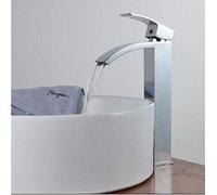 Kitchen Tap, Faucets Gold-Plated-Plated Sink Faucet with Waterfall Faucet for Bathroom Bathroom Sink Mixing Faucet with Crane Hot and Cold Chrome Plating